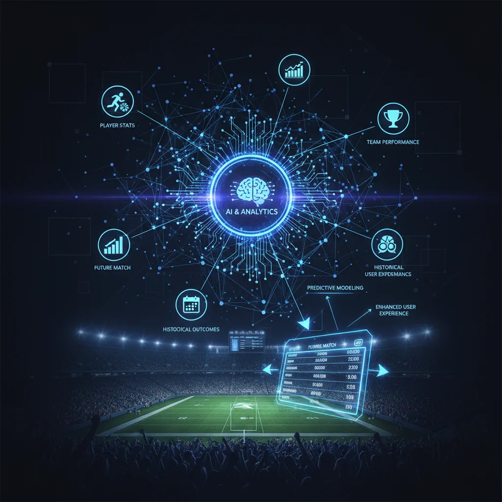 Data analytics and AI visualization for sports betting predictions.