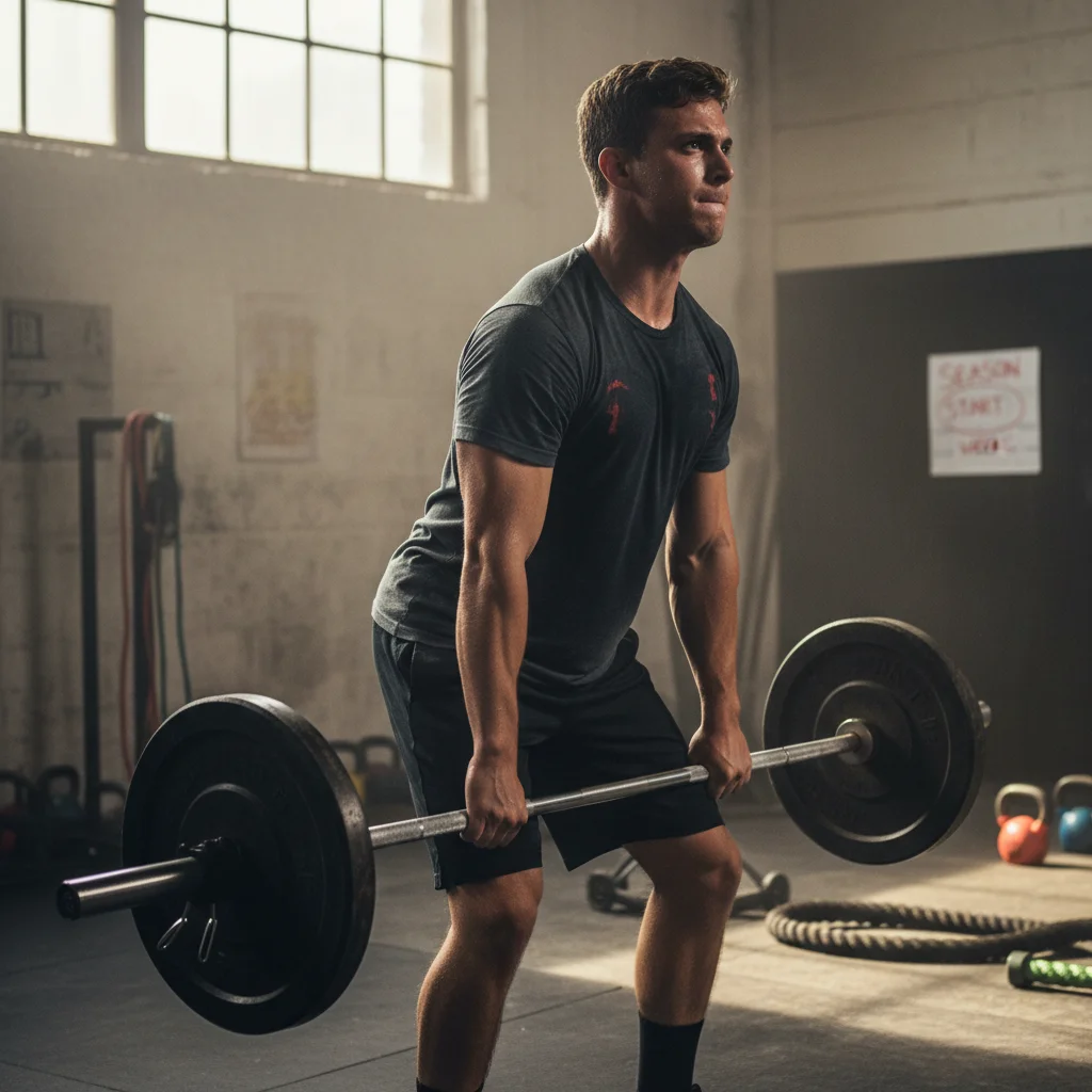 Young athlete training intensely for upcoming season