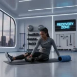 Post-Game Recovery: Extend Player Peak Performance Athlete stretching with foam roller after intense game