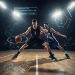Beyond the Box Score: Advanced Basketball Statistics Explained Basketball player with data overlays representing advanced statistics