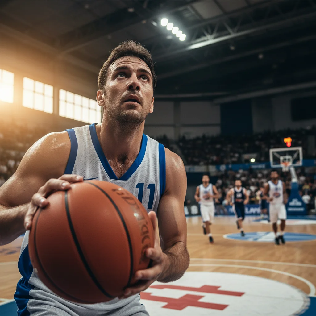 Basketball player demonstrating excellent court vision during a game