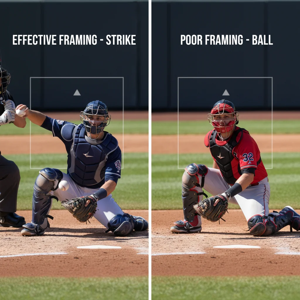 Comparison of effective versus ineffective catcher pitch framing