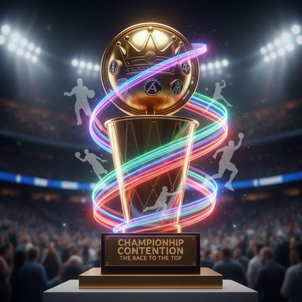 Basketball championship trophy symbolizing the heightened contention after NBA trades
