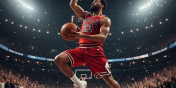 Dynamic shot of an underrated basketball player making an impactful play during a game.