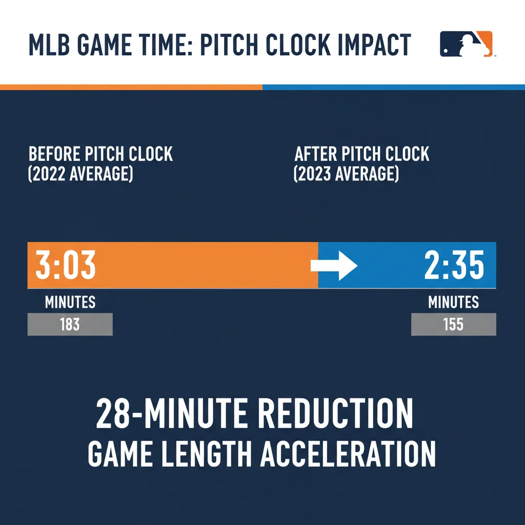 Infographic showing game time reduction due to MLB pitch clock