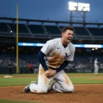 MLB Injury Trends: Reshaping Playoff Contention Early On Baseball player with hamstring injury on field