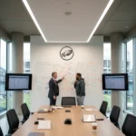 NFL Salary Cap Increase: Team Building Strategies Explained NFL team executives strategizing with salary cap figures