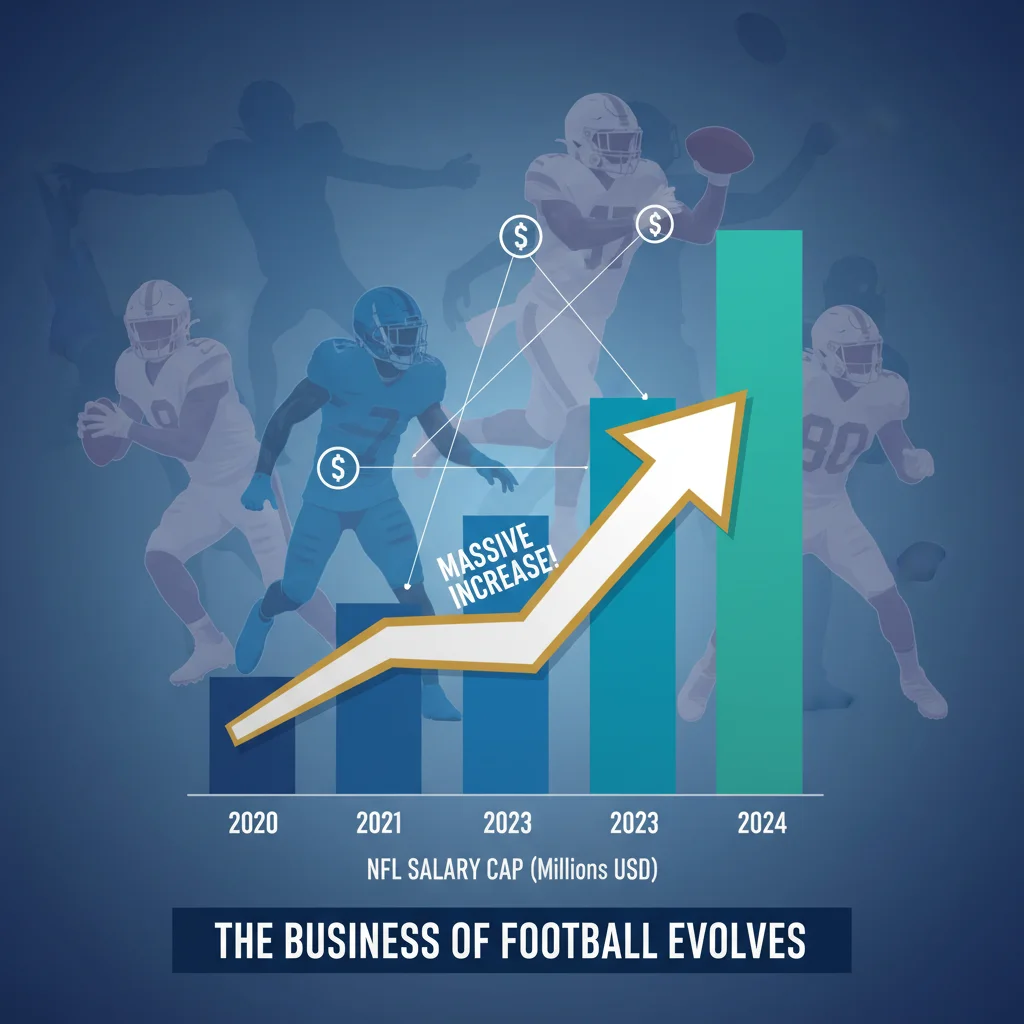 Visual representation of increasing NFL salary cap