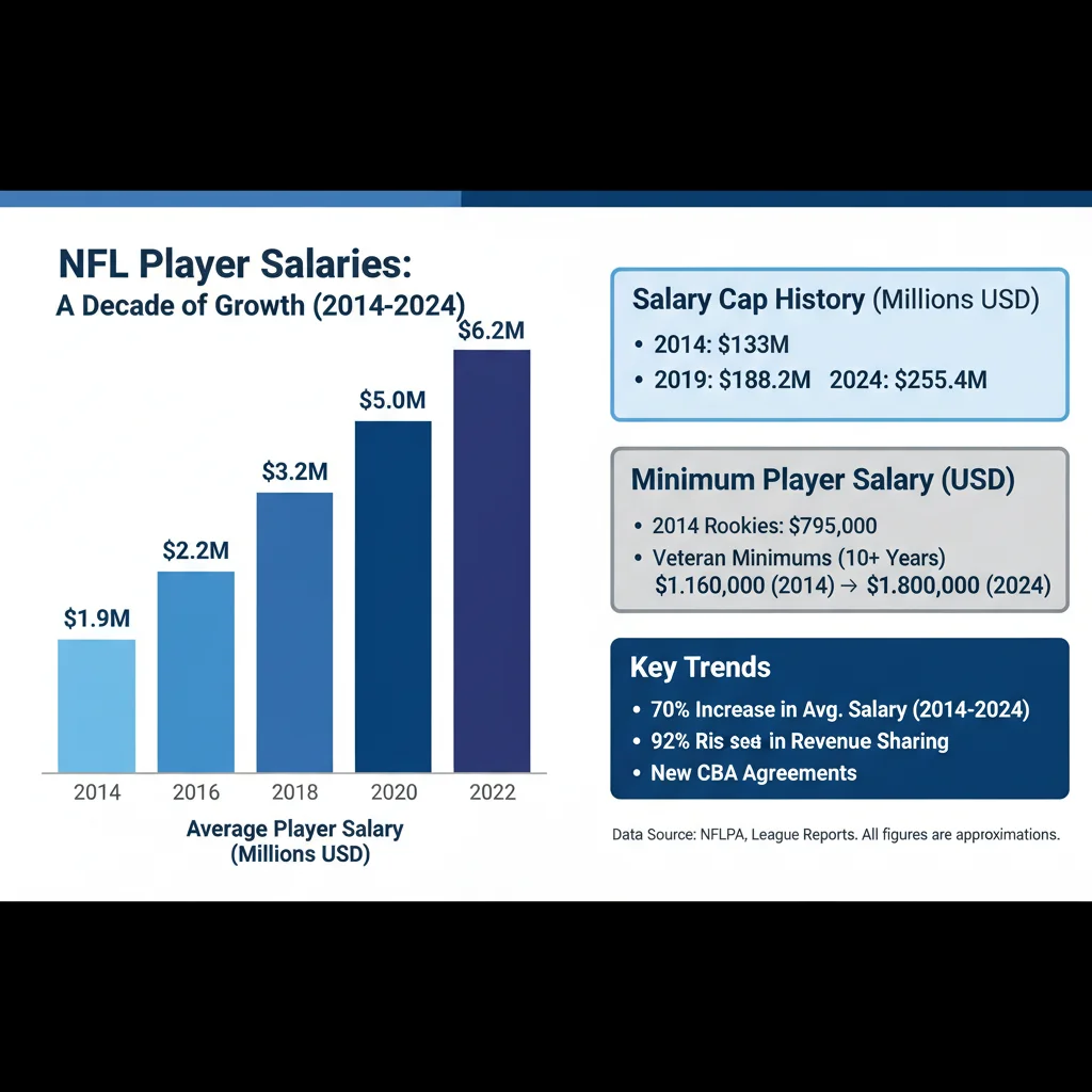 Infographic illustrating rising player salaries and salary cap changes.