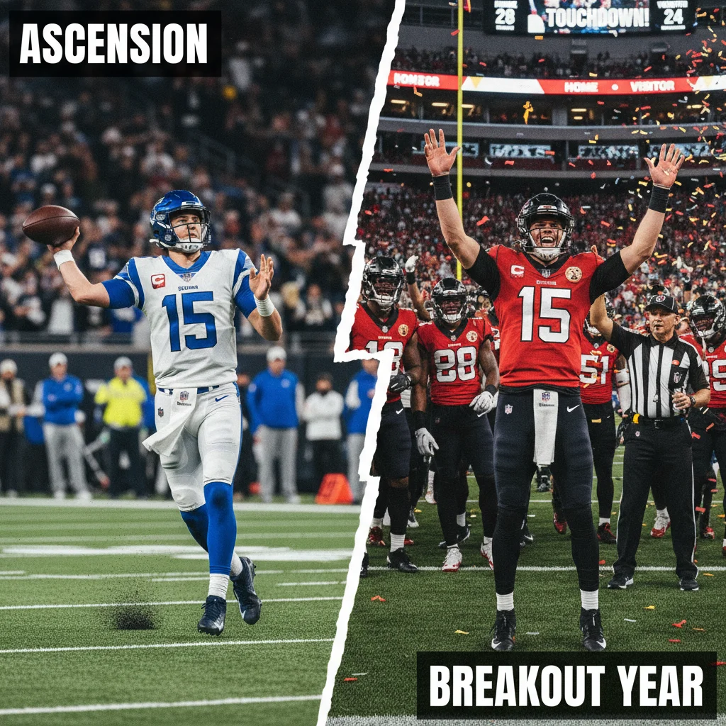 Two NFL quarterbacks showcasing game day performance and potential
