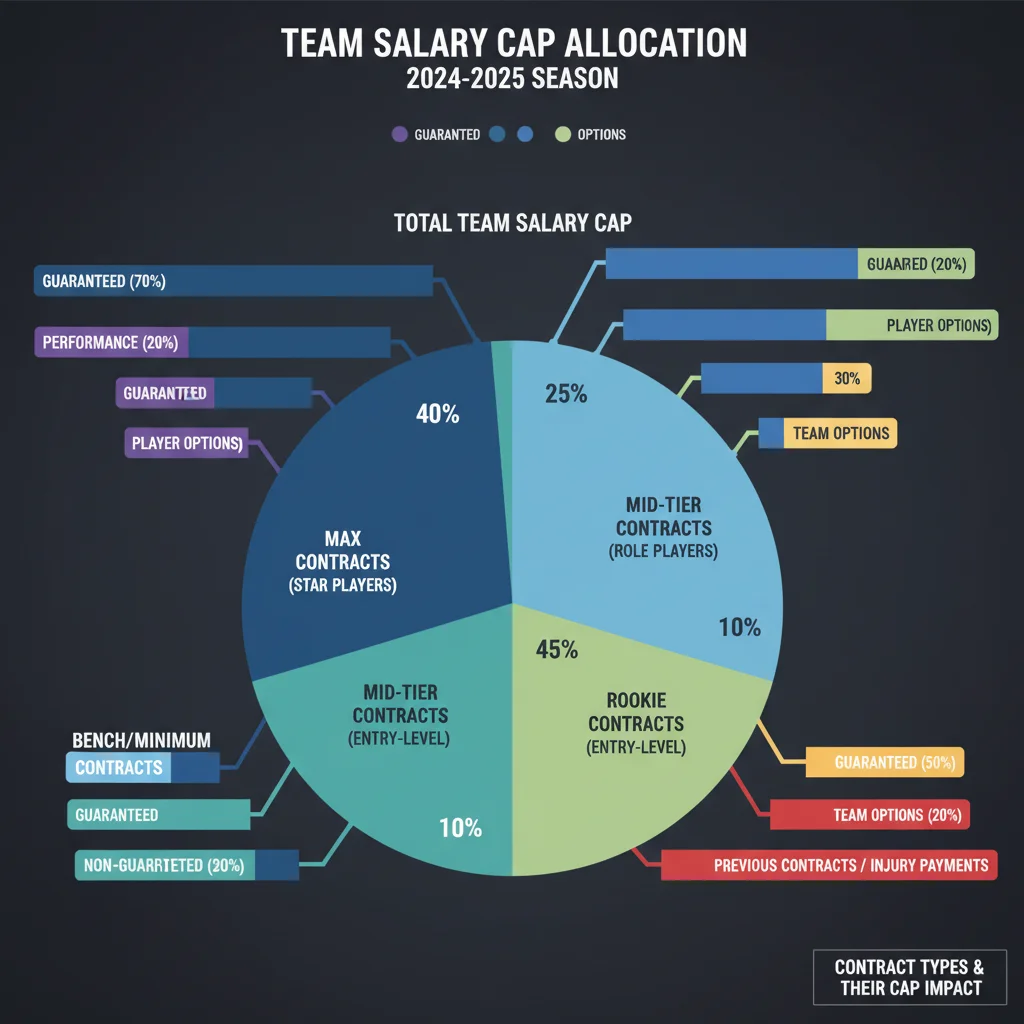 Diagram illustrating salary cap structure and contract allocations