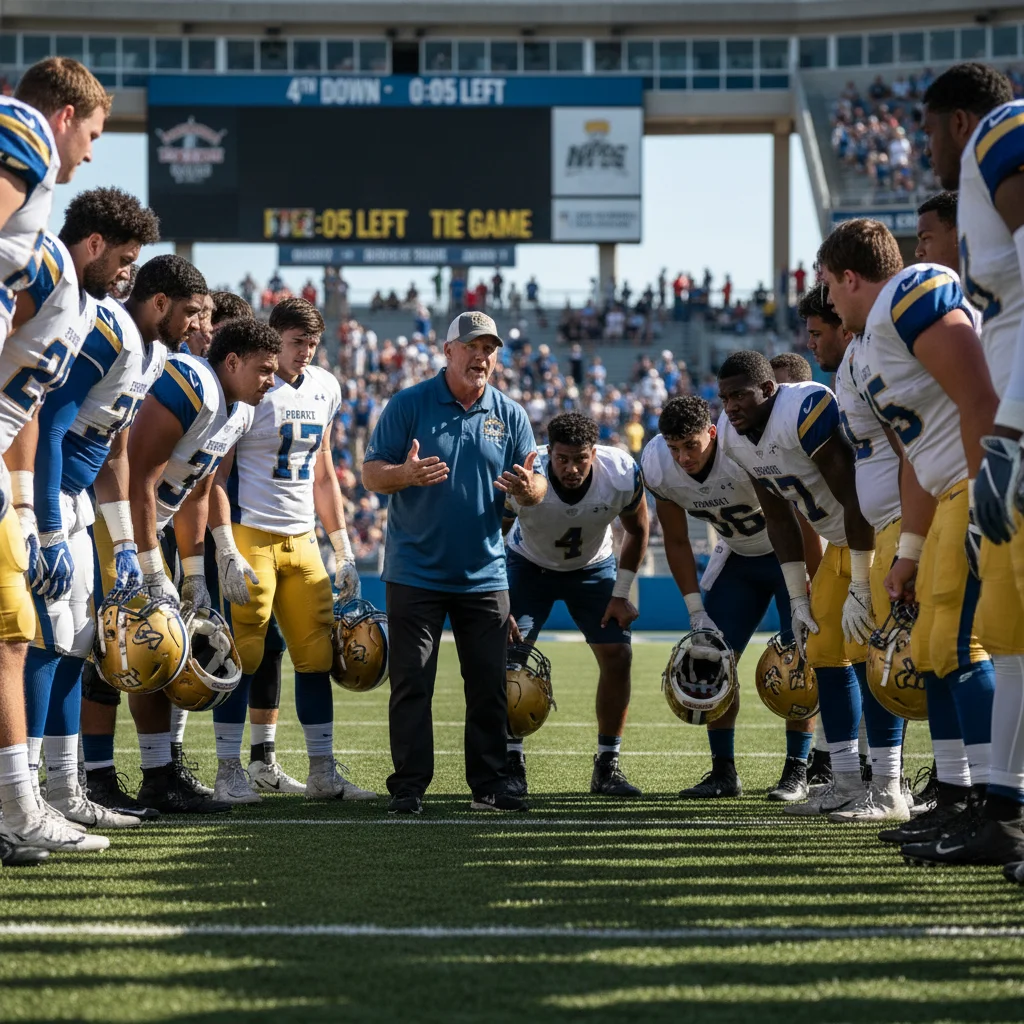 Special teams players huddling, showing mental preparation