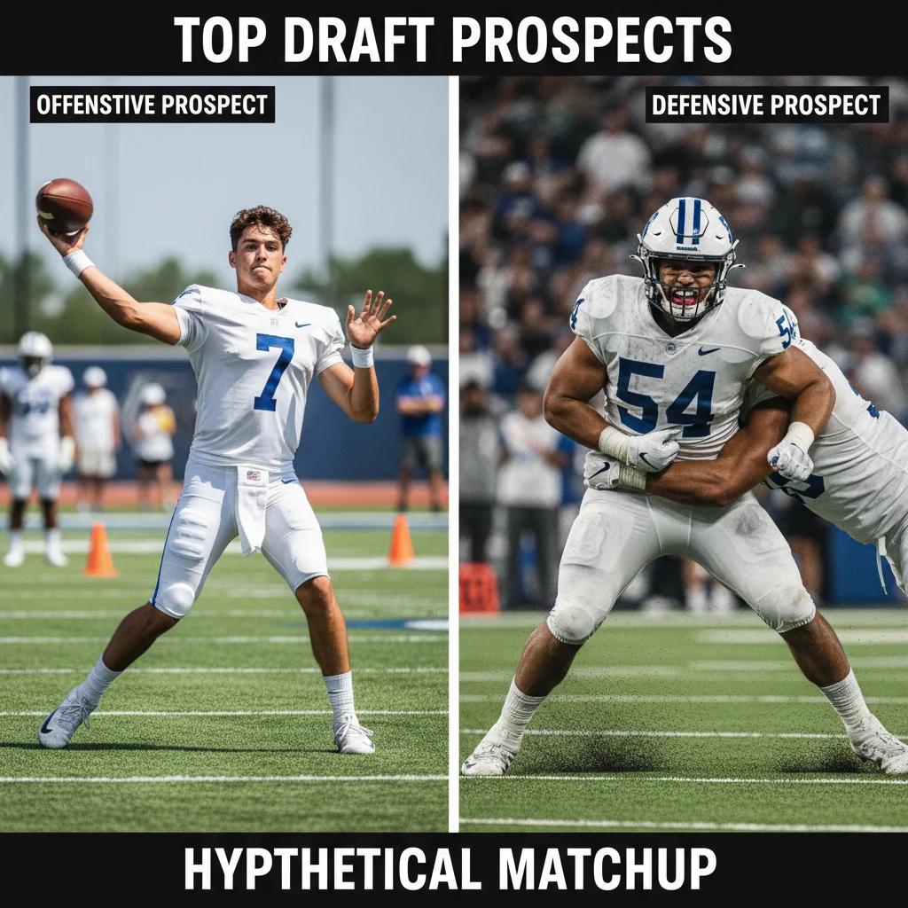 Two top NFL draft prospects in action collage